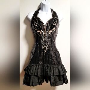 VTG Designer New Years Eve Backless Alyce Designs Paris Halter Dance Party Fairy